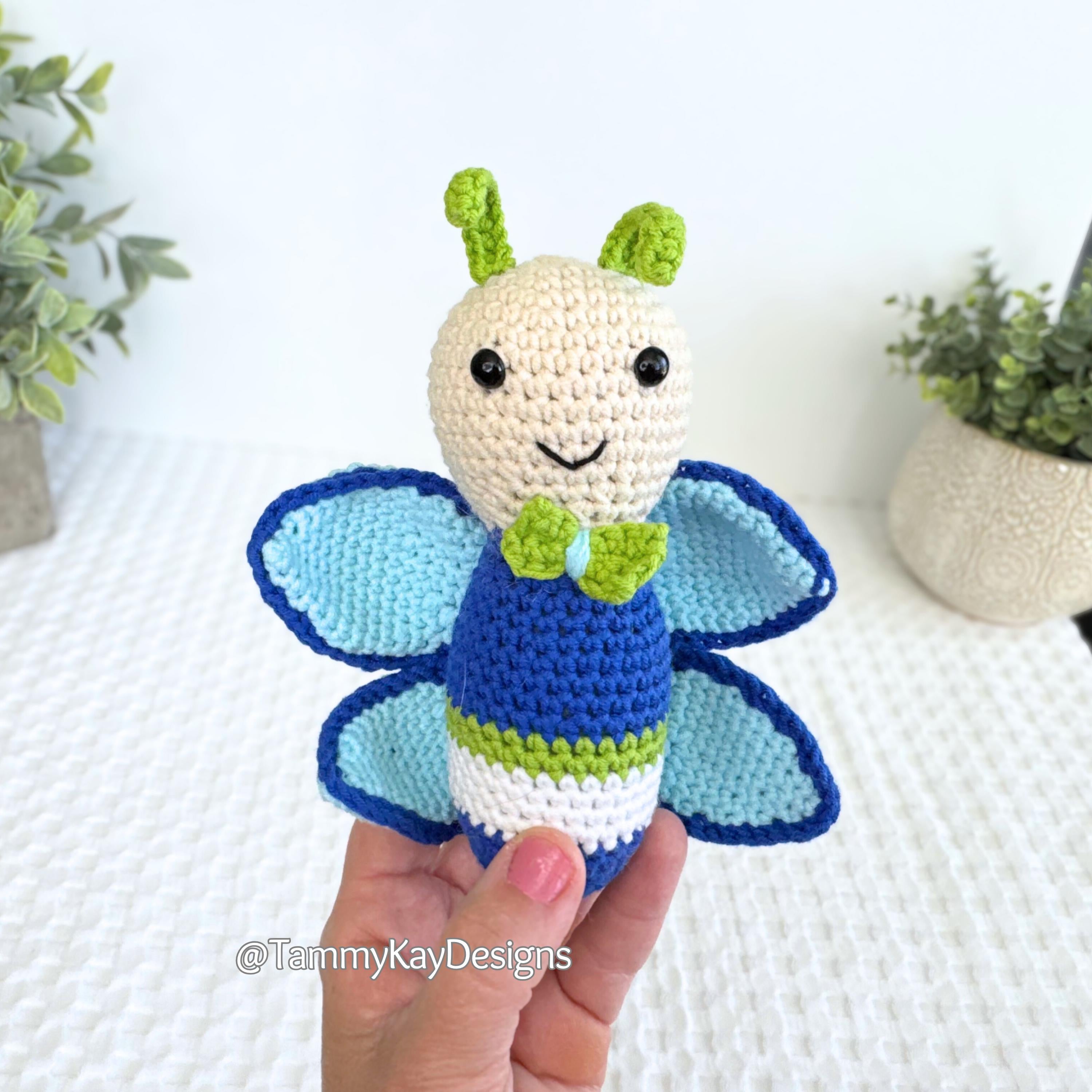 Butterfly Crochet Pattern | Crochet amigurumi pattern | Adorable Insect DIY Toy | PDF Crochet Pattern
